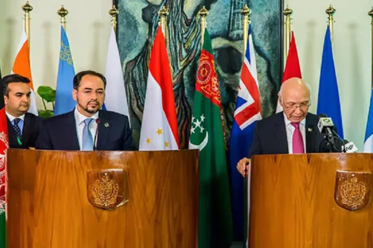 Press Briefing The Minister Of Foreign Affairs Of Afghanistan He Salahuddin Rabanni For The Fifth Ministerial Meeting Of Heart Of Asia Istanbul Process 768x512