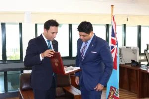 Ambassador Waissi called on Acting Prime Minister of Fiji Aiyaz Sayed-Khaiyum in Suva Ambassador Waissi Called On Attorney General Aiyaz Sayed Khaiyum In Suva Fiji 300x200
